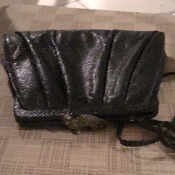 Judith Jack Leather Evening Bag Marcasite Cat - Picture 2 of 4